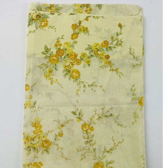 Vintage Sears Roebuck Pillowcase Yellow Orange Floral Perma Prest Percale 30x20 - Picture 1 of 5